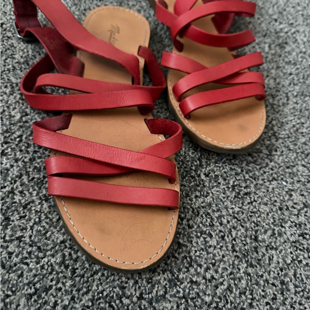 Madewell Red Strappy Sandals